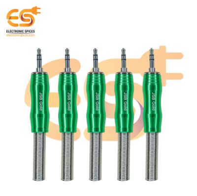 3.5mm TRS 3 pole Metal Audio Jack Connector with Spring Pack of 5